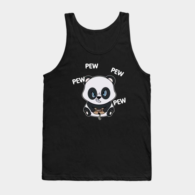 Cute Gamer Panda Console Player Gaming Tank Top by Foxxy Merch